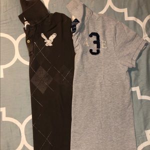 2 Men's L AE Polos